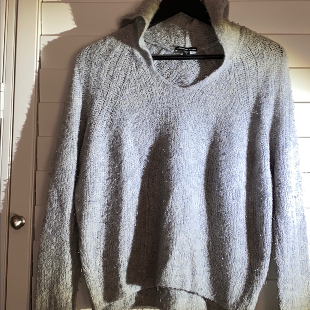 James Peres Light Grey Cashmere Hooded Sweatshirt